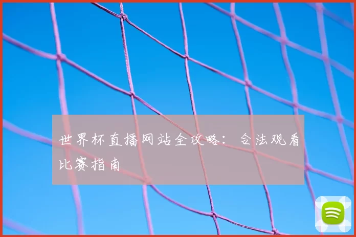 世界杯直播网站全攻略:合法观看比赛指南